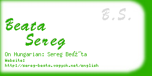 beata sereg business card